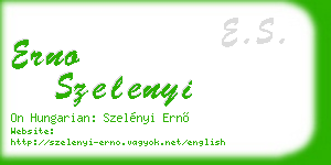 erno szelenyi business card